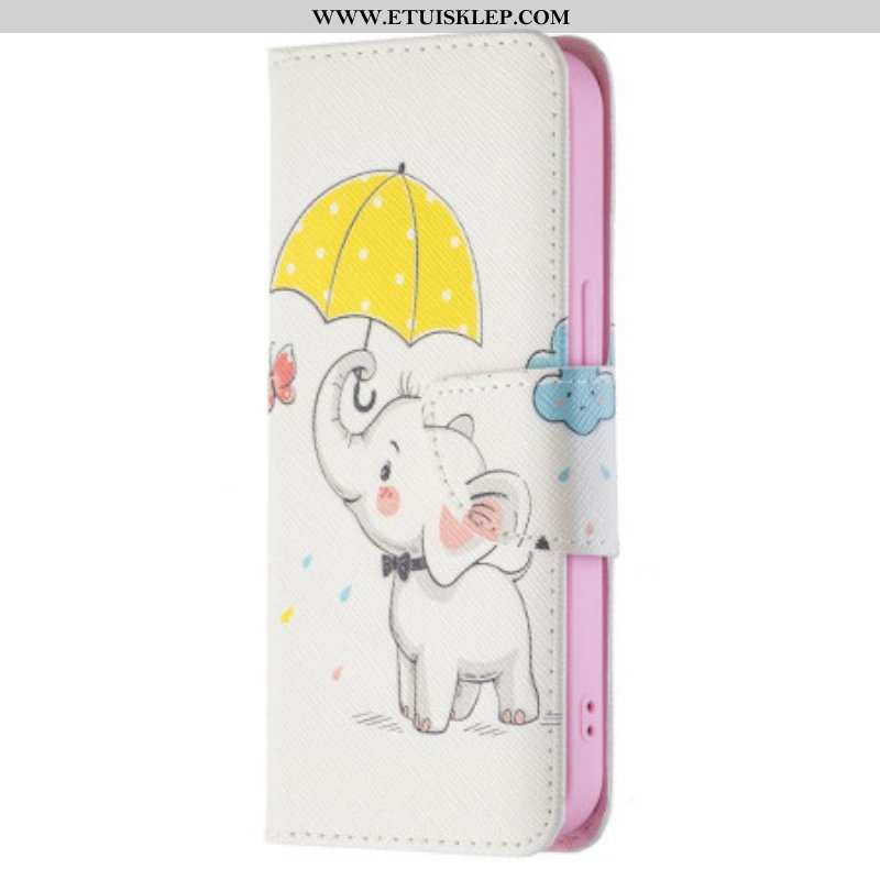 Etui Folio do iPhone 15 Mały Słoń